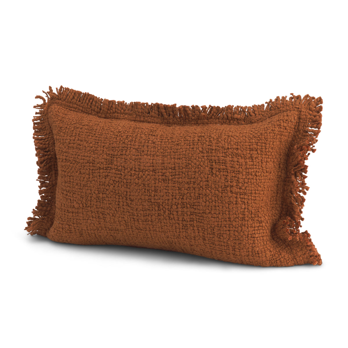 Kambal 13x21 Copper Rust Cotton Pillow Cover w/Down Filler-Decorative Pillows-DECOROLALA