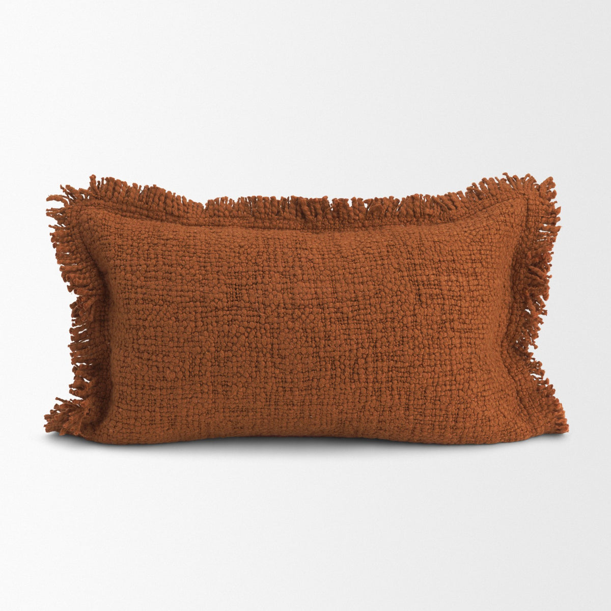 Kambal 13x21 Copper Rust Cotton Pillow Cover w/Non-Allergen Filler-Decorative Pillows-DECOROLALA