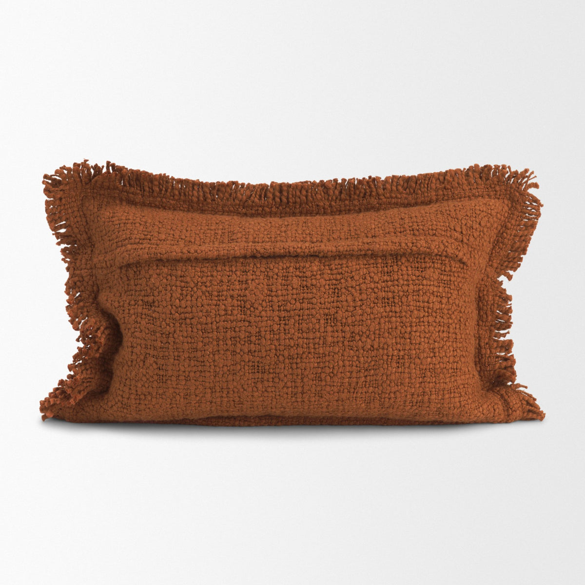 Kambal 13x21 Copper Rust Cotton Pillow Cover w/Non-Allergen Filler-Decorative Pillows-DECOROLALA