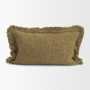 Kambal Dark Olive Cotton Pillow with Down Filler (min order qty 2)-Decorative Pillows-DECOROLALA