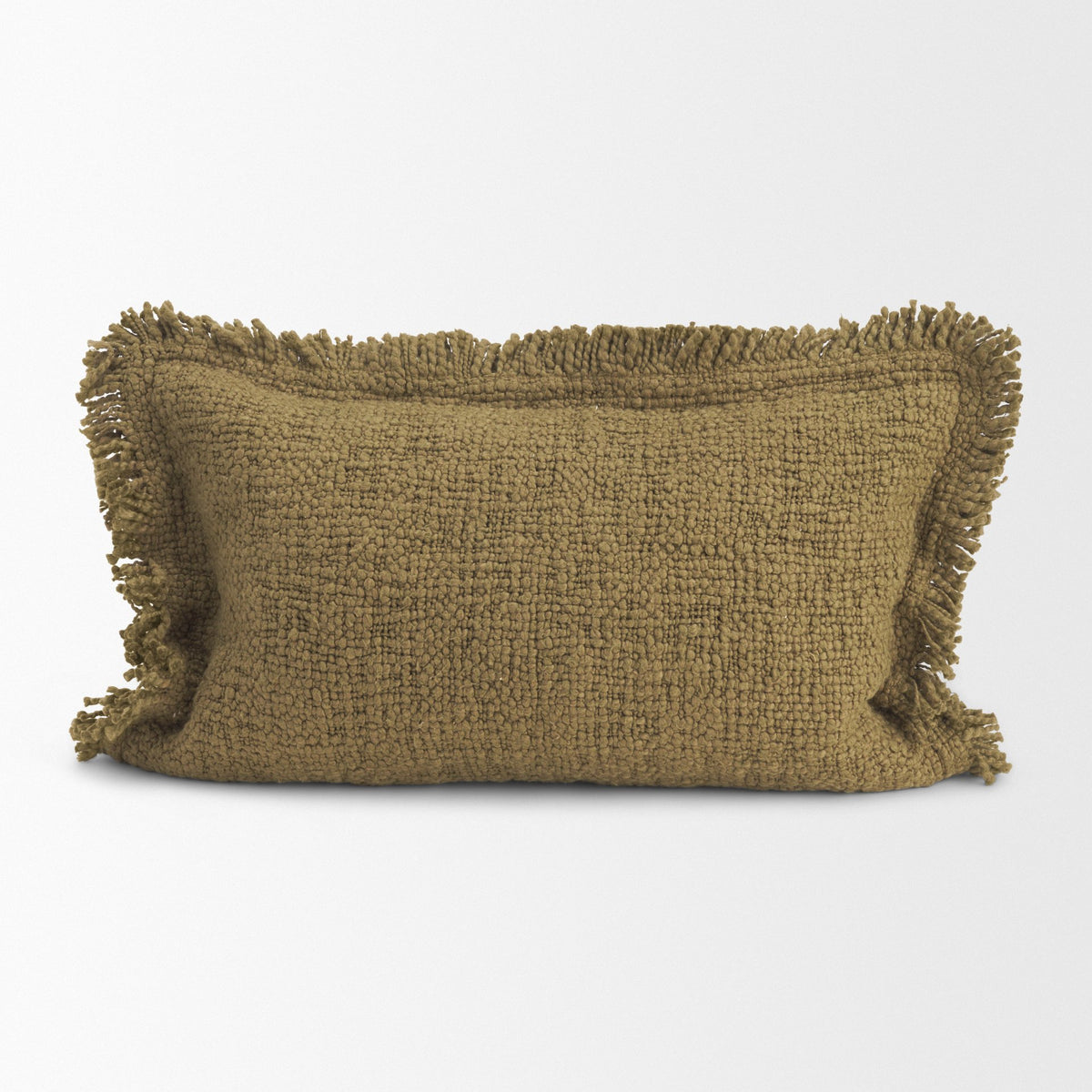 Kambal Dark Olive Cotton Pillow with Down Filler (min order qty 2)-Decorative Pillows-DECOROLALA