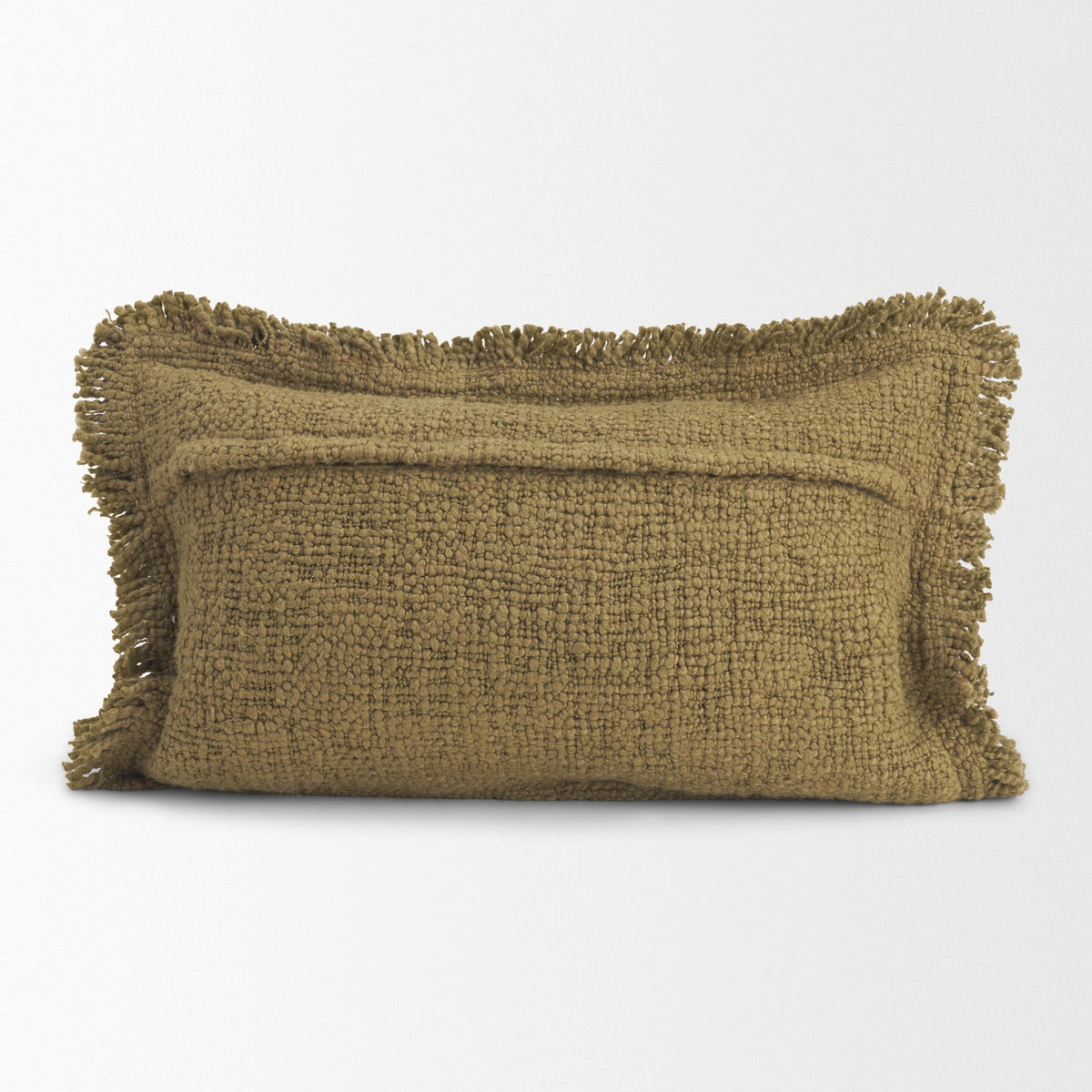 Kambal Dark Olive Cotton Pillow with Down Filler (min order qty 2)-Decorative Pillows-DECOROLALA