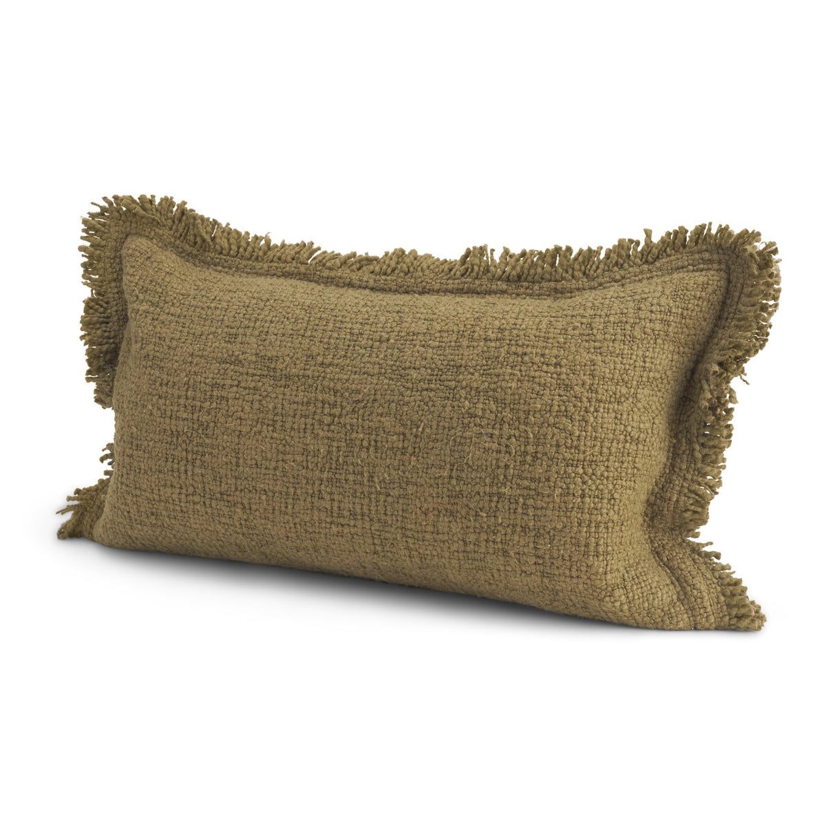 Kambal Dark Olive Cotton Decorative Pillow Cover (min order qty 2)-Decorative Pillows-DECOROLALA