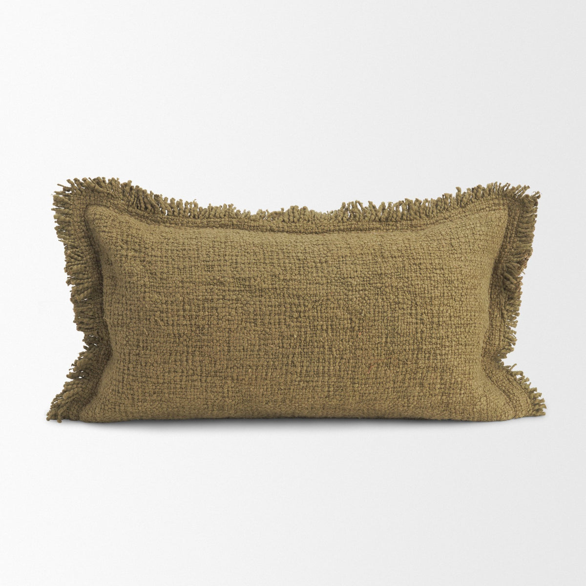 Kambal Dark Olive Cotton Decorative Pillow Cover (min order qty 2)-Decorative Pillows-DECOROLALA
