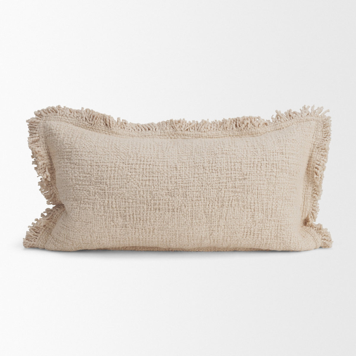 Kambal 14x26 Light Beige Cotton Decorative Pillow Cover-Decorative Pillows-DECOROLALA