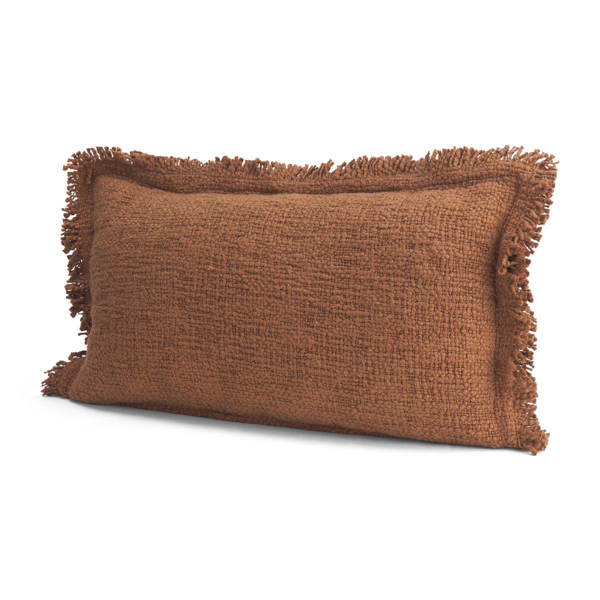 Kambal 14x26 Mahogany Cotton Pillow Cover w/Down Filler-Decorative Pillows-DECOROLALA