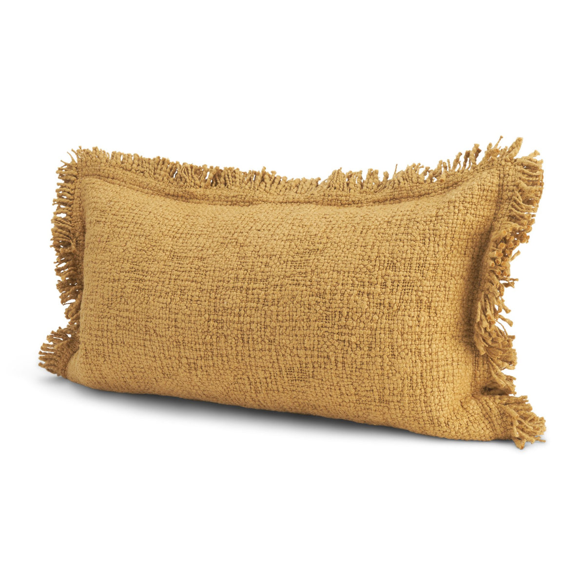 Kambal 14x26 Mustard Cotton Decorative Pillow Cover-Decorative Pillows-DECOROLALA