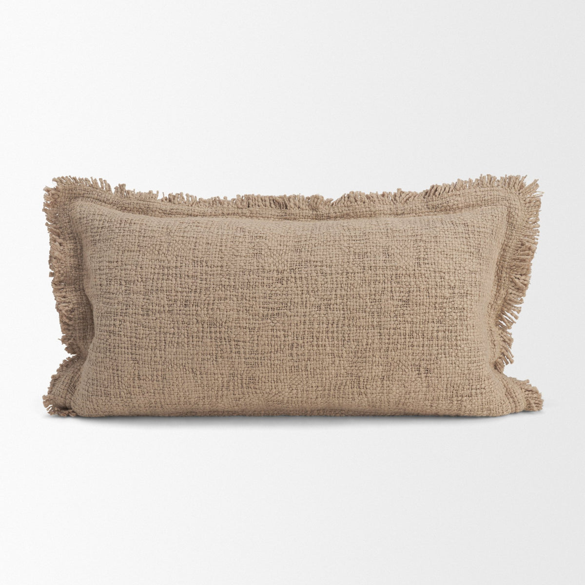 Kambal 14x26 Sand Cotton Pillow Cover w/Down Filler-Decorative Pillows-DECOROLALA