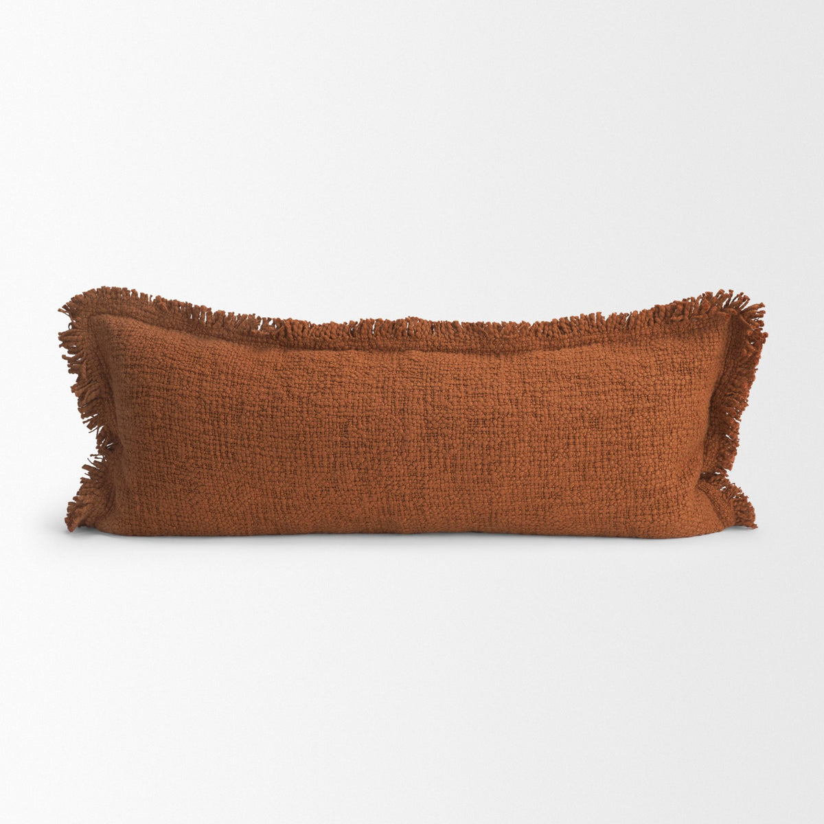 Kambal 14x36 Copper Rust Cotton Pillow Cover w/Down Filler-Decorative Pillows-DECOROLALA