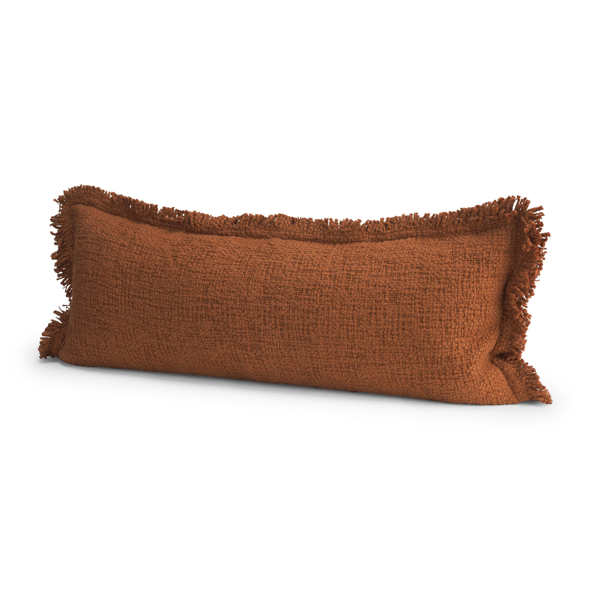 Kambal 14x36 Copper Rust Cotton Pillow Cover w/Down Filler-Decorative Pillows-DECOROLALA