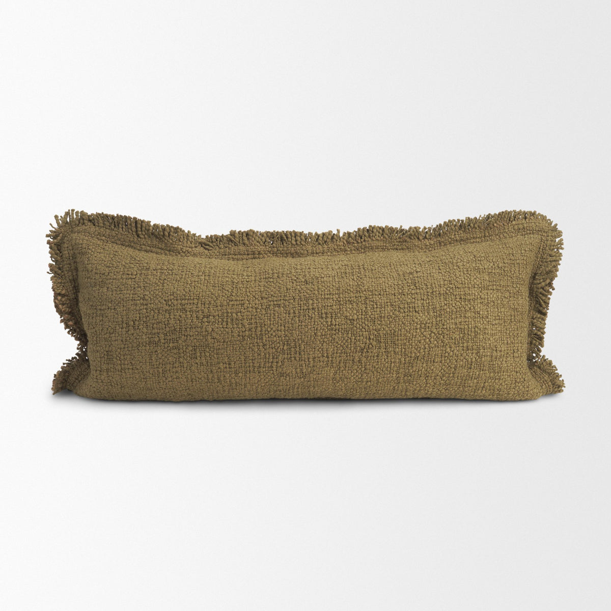 Kambal 14x36 Dark Olive Cotton Decorative Pillow Cover-Decorative Pillows-DECOROLALA