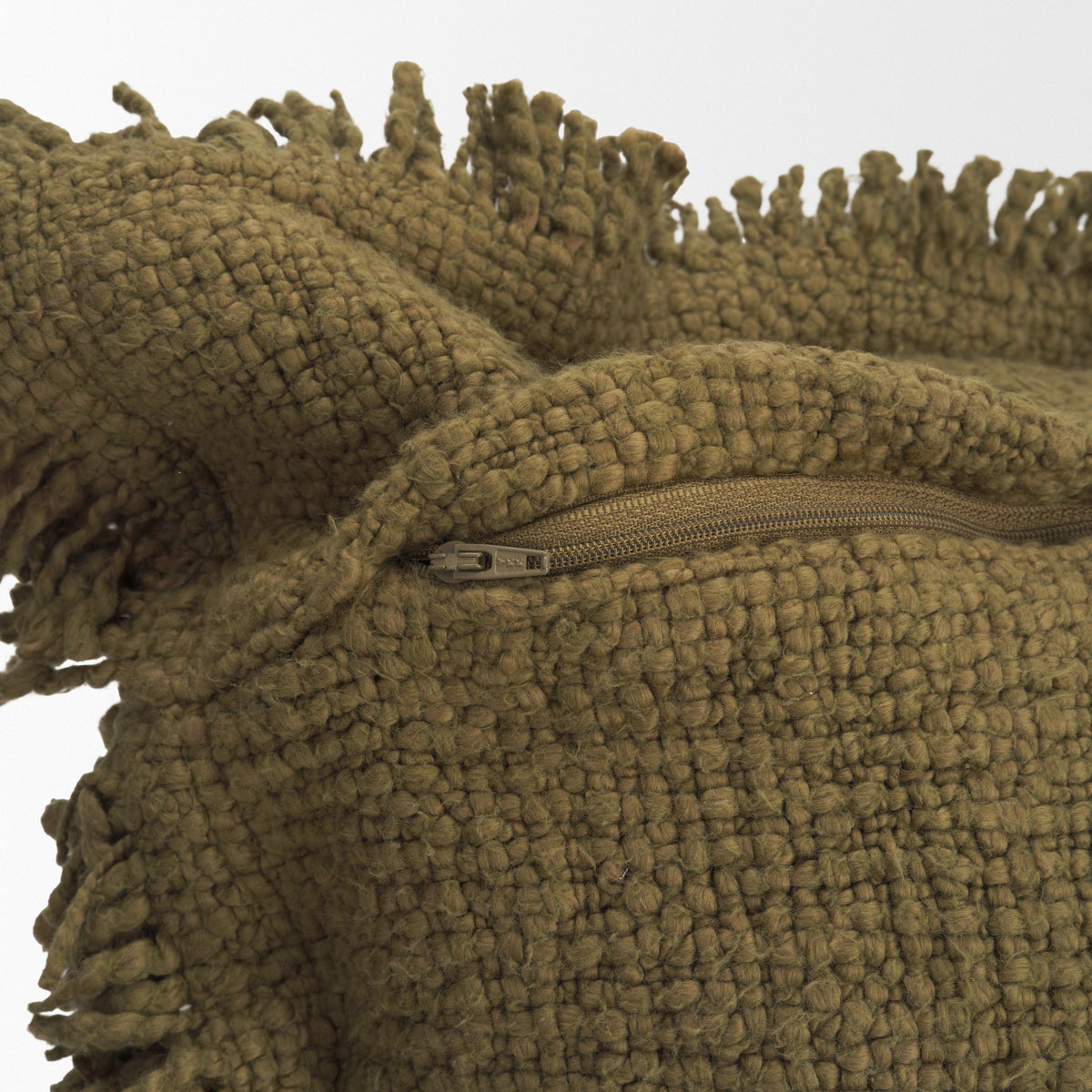 Kambal 14x36 Dark Olive Cotton Decorative Pillow Cover-Decorative Pillows-DECOROLALA