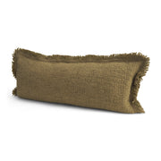 Kambal 14x36 Dark Olive Cotton Decorative Pillow Cover-Decorative Pillows-DECOROLALA