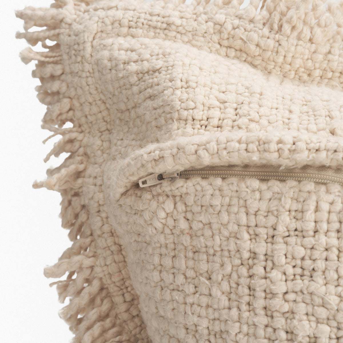 Kambal 14x36 Light Beige Cotton Pillow Cover w/Down Filler-Decorative Pillows-DECOROLALA