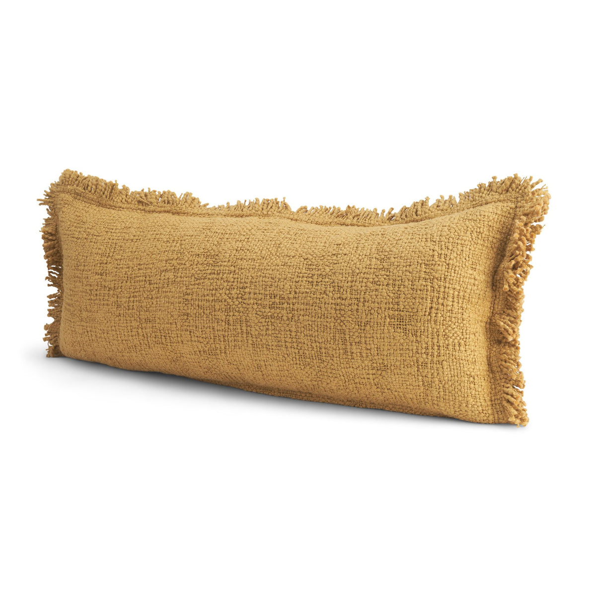 Kambal 14x36 Mustard Cotton Decorative Pillow Cover-Decorative Pillows-DECOROLALA