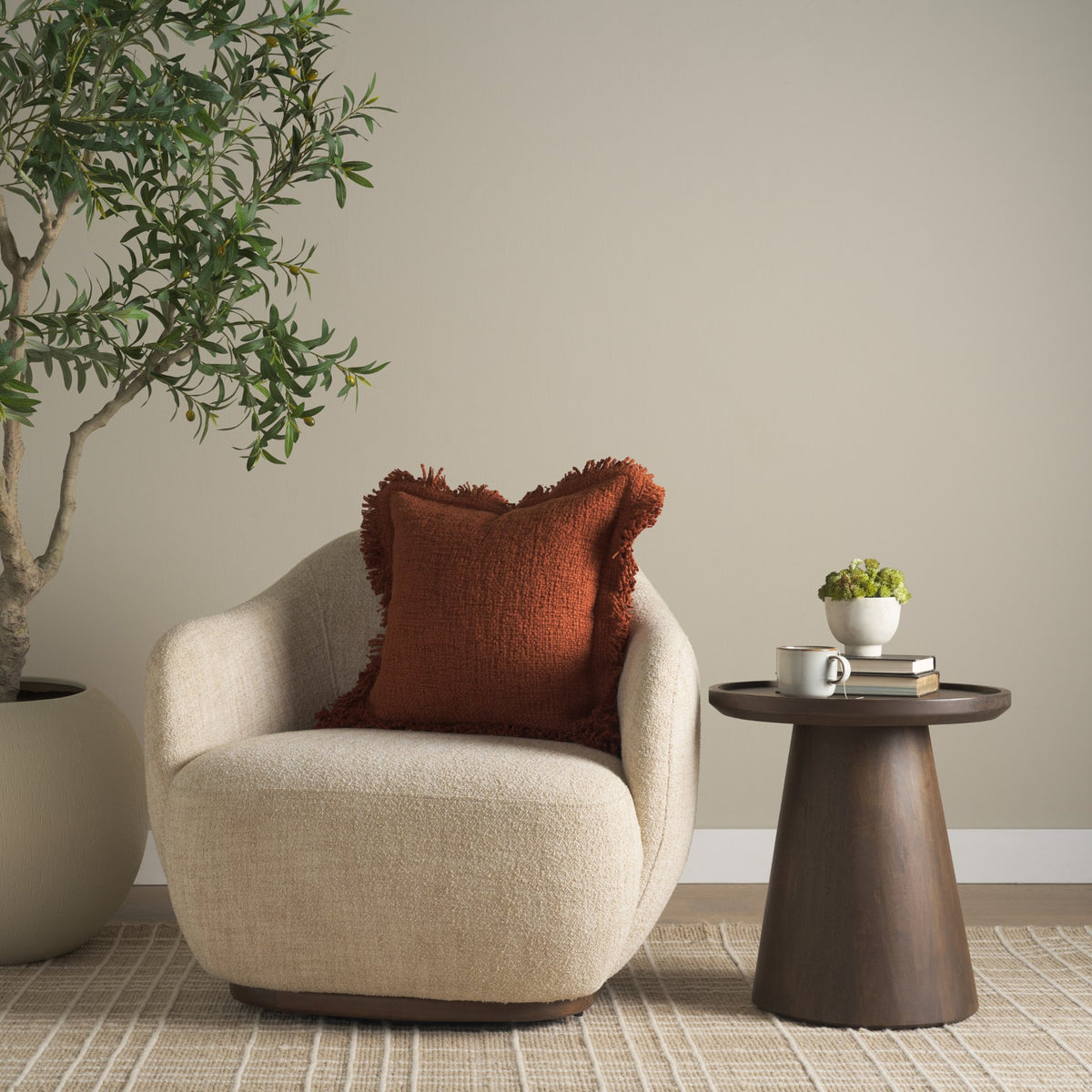 Kambal 20x20 Copper Rust Cotton Decorative Pillow Cover-Decorative Pillows-DECOROLALA