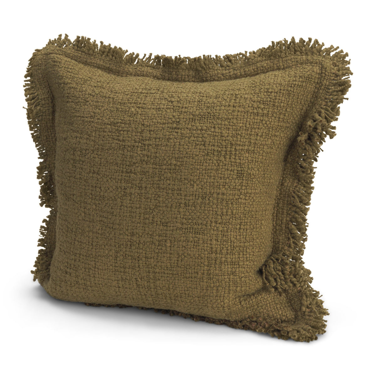 Kambal 20x20 Dark Olive Cotton Decorative Pillow Cover-Decorative Pillows-DECOROLALA