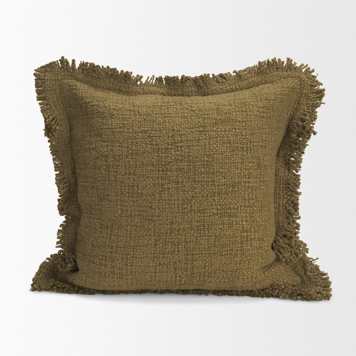 Kambal 20x20 Dark Olive Cotton Decorative Pillow Cover-Decorative Pillows-DECOROLALA