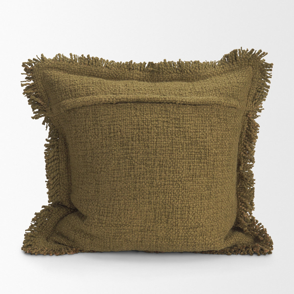 Kambal 20x20 Dark Olive Cotton Decorative Pillow Cover-Decorative Pillows-DECOROLALA