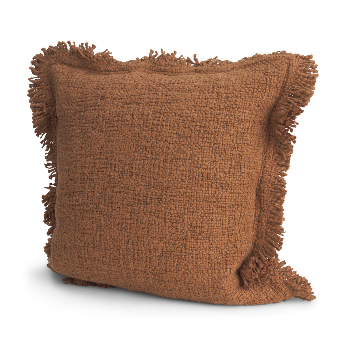 Kambal 20x20 Mahogany Cotton Pillow Cover w/Down Filler-Decorative Pillows-DECOROLALA