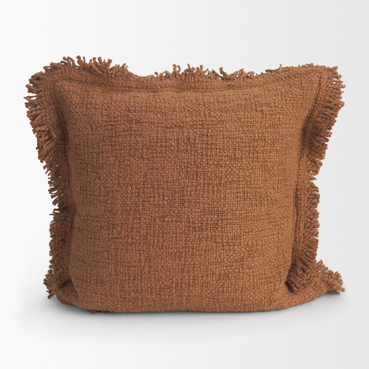 Kambal 20x20 Mahogany Cotton Pillow Cover w/Down Filler-Decorative Pillows-DECOROLALA