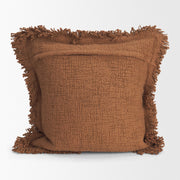 Kambal 20x20 Mahogany Cotton Pillow Cover w/Down Filler-Decorative Pillows-DECOROLALA