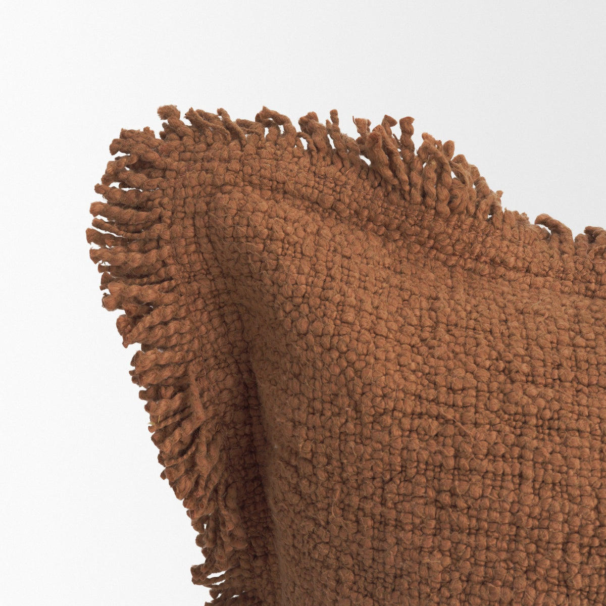 Kambal 20x20 Mahogany Cotton Pillow Cover w/Down Filler-Decorative Pillows-DECOROLALA