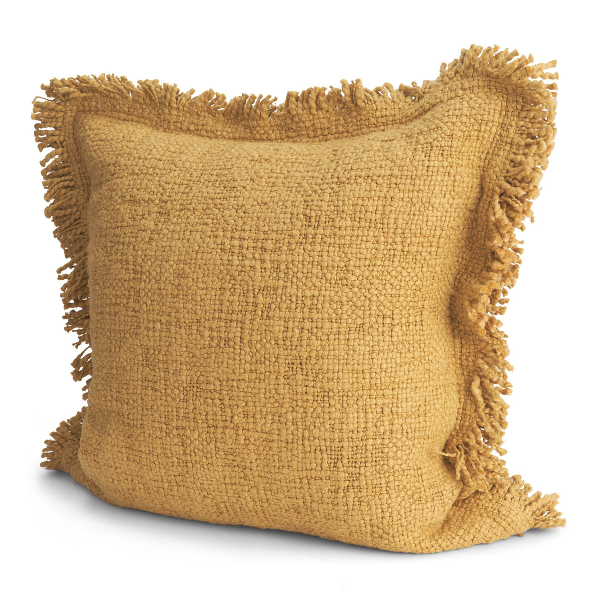 Kambal 20x20 Mustard Cotton Decorative Pillow Cover-Decorative Pillows-DECOROLALA