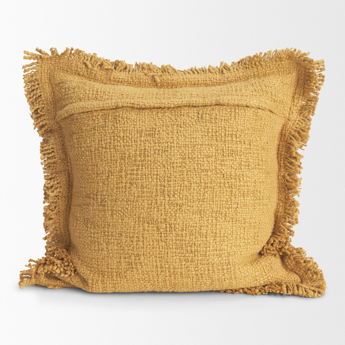 Kambal 20x20 Mustard Cotton Decorative Pillow Cover-Decorative Pillows-DECOROLALA