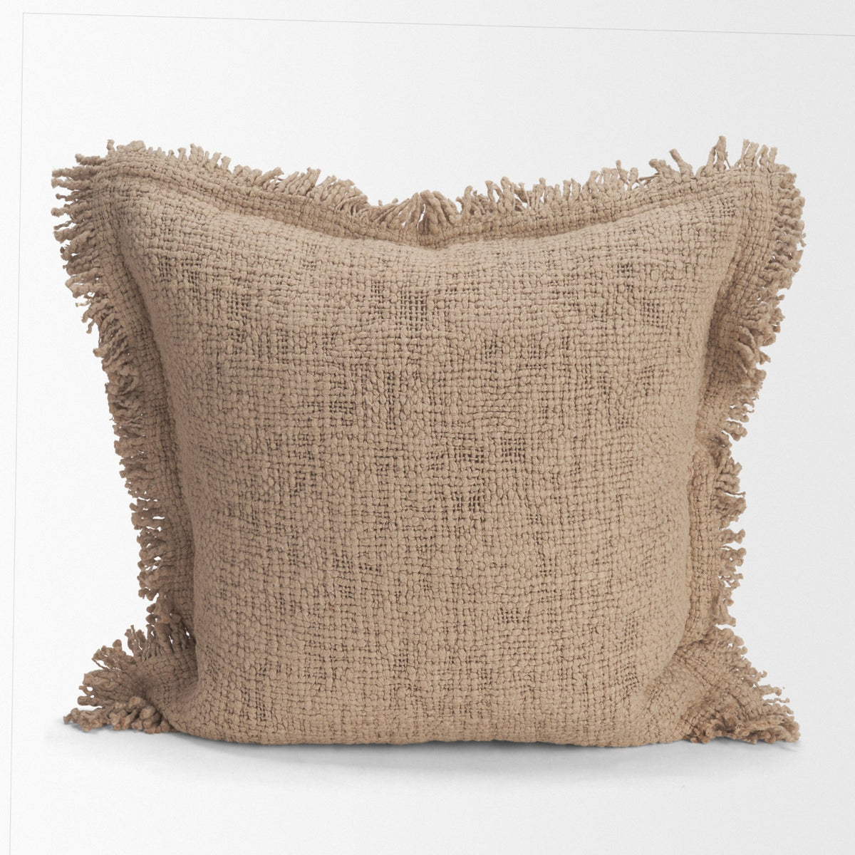 Kambal 20x20 Sand Cotton Pillow Cover w/Non-Allergen Filler-Decorative Pillows-DECOROLALA