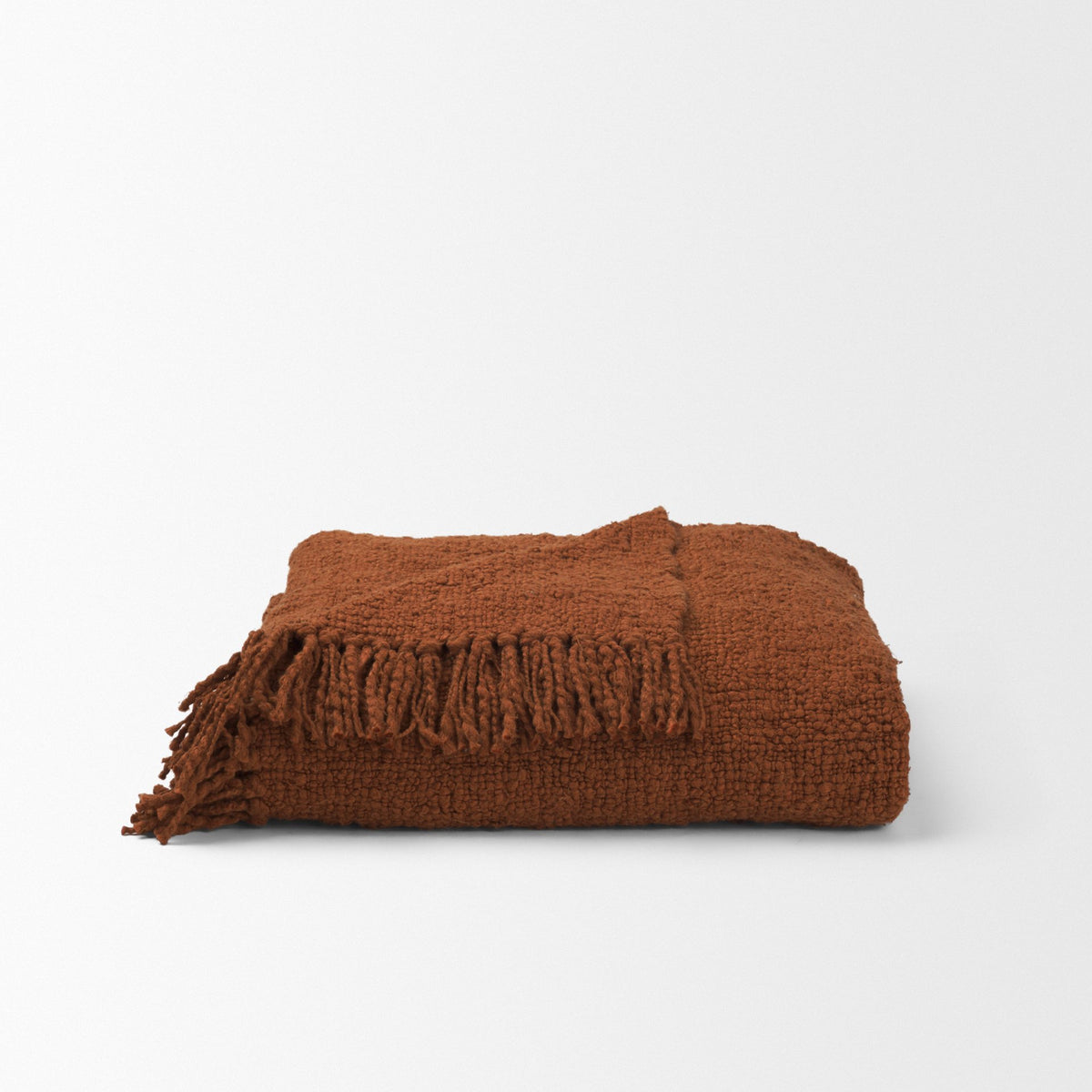 Kambal Copper Rust Woven Cotton Throw Blanket-Throw Blankets-DECOROLALA