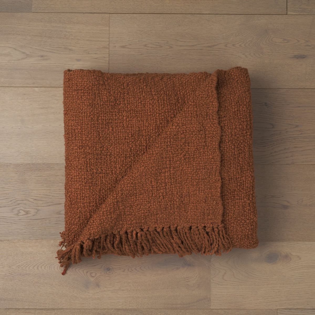 Kambal Copper Rust Woven Cotton Throw Blanket-Throw Blankets-DECOROLALA