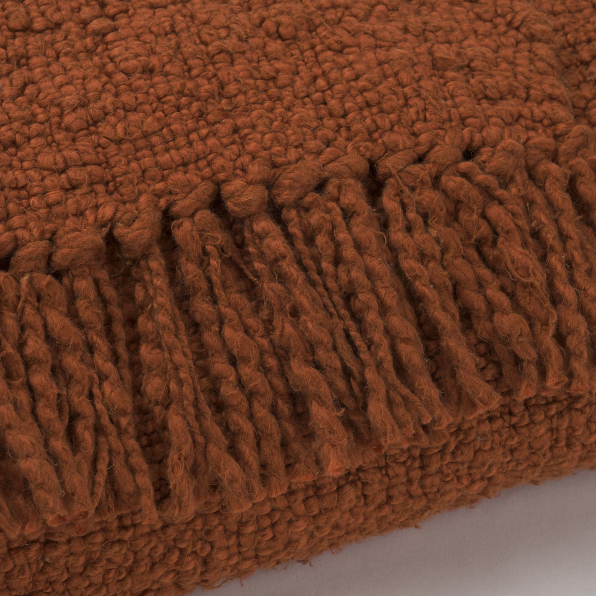 Kambal Copper Rust Woven Cotton Throw Blanket-Throw Blankets-DECOROLALA