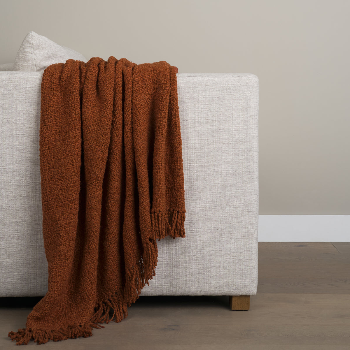 Kambal Copper Rust Woven Cotton Throw Blanket-Throw Blankets-DECOROLALA