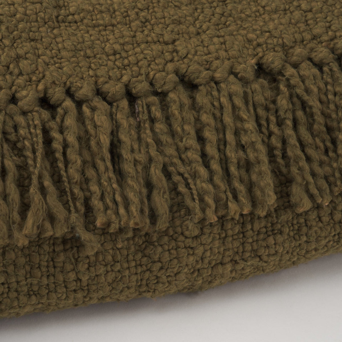 Kambal Dark Olive Green Woven Cotton Throw Blanket-Throw Blankets-DECOROLALA