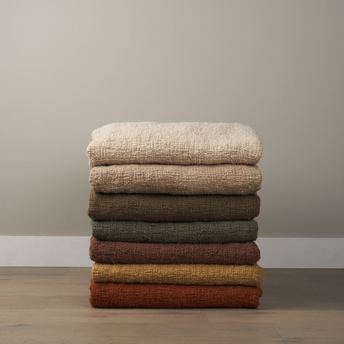 Kambal Dark Olive Green Woven Cotton Throw Blanket-Throw Blankets-DECOROLALA