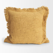Kambal Mustard Cotton Pillow Cover with Down Filler (min order qty 2)-Decorative Pillows-DECOROLALA