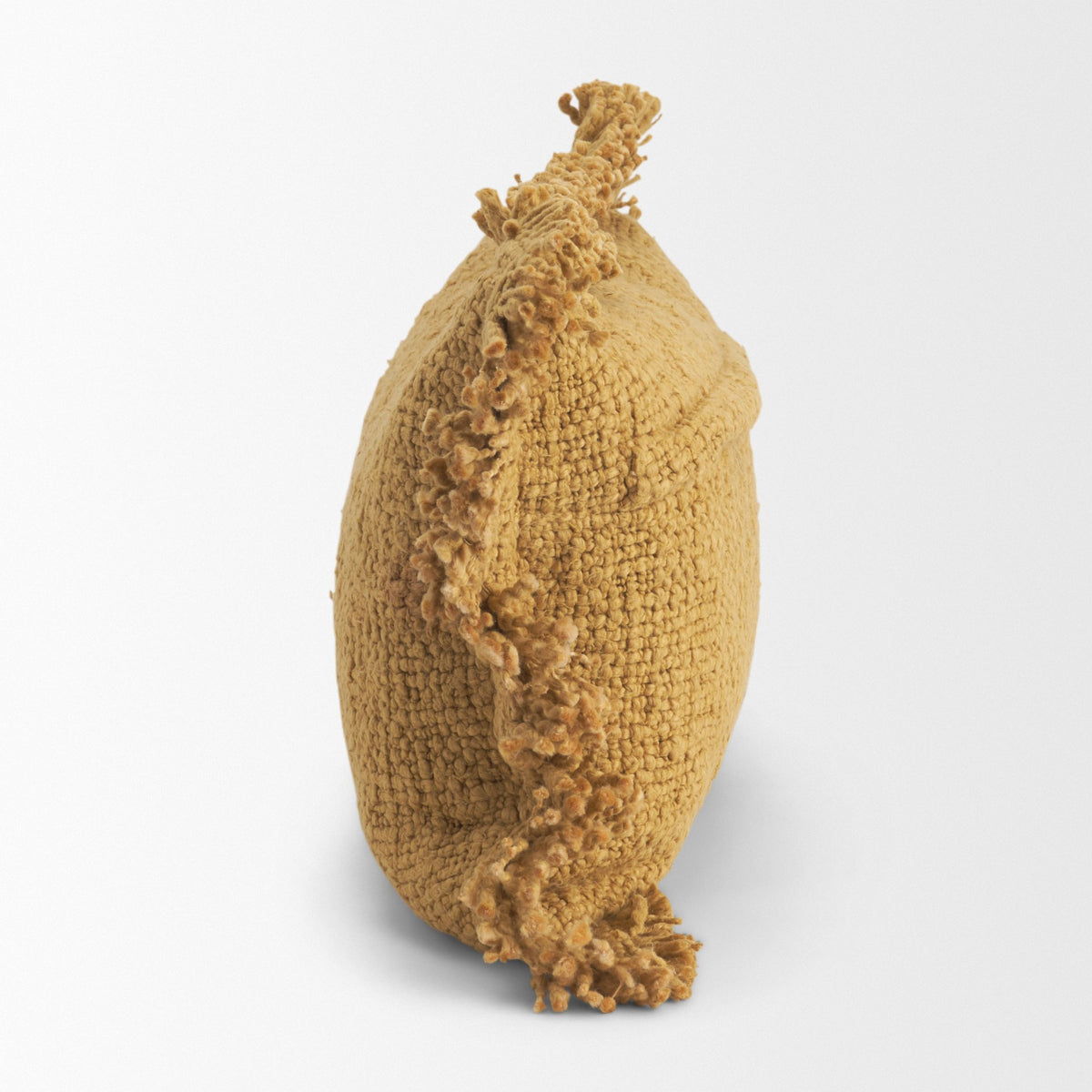 Kambal Mustard Cotton Pillow with Down Filler (min order qty 2)-Decorative Pillows-DECOROLALA
