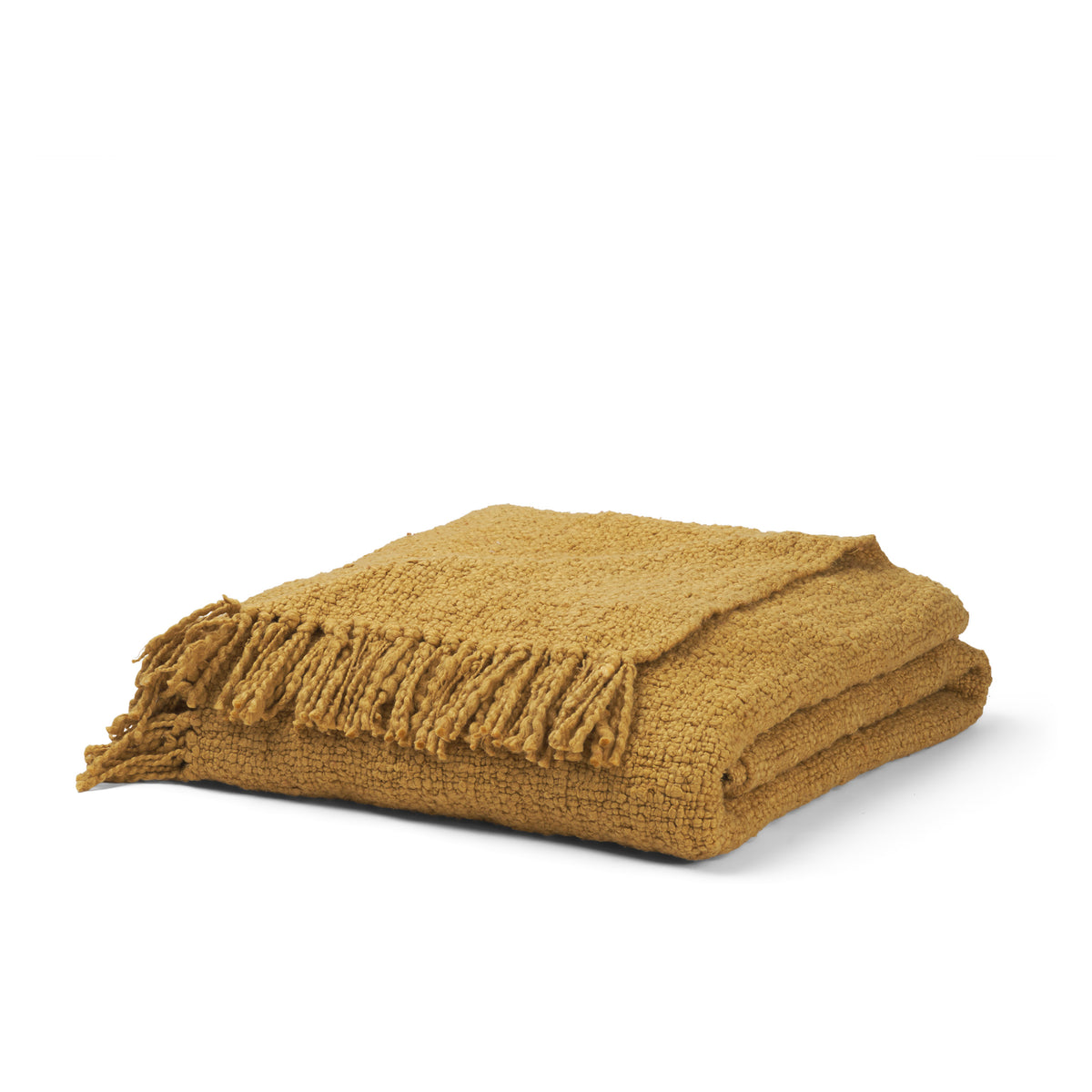 Kambal Mustard Cotton Throw Blanket-Throw Blankets-DECOROLALA