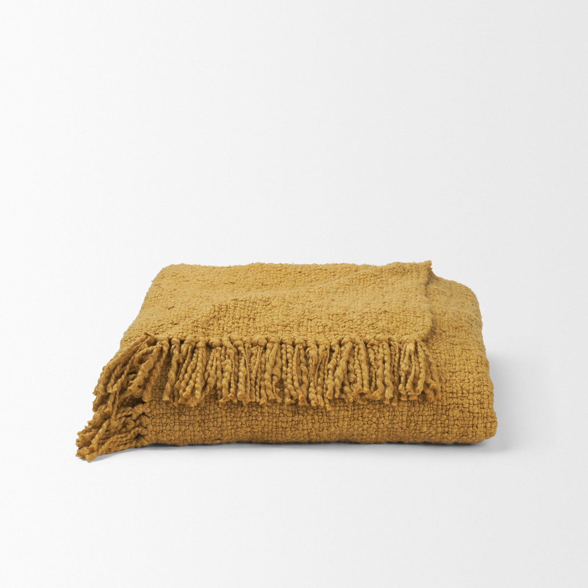 Kambal Mustard Cotton Throw Blanket-Throw Blankets-DECOROLALA
