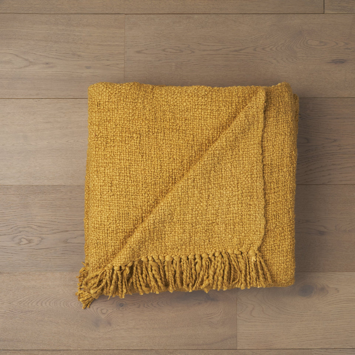 Kambal Mustard Cotton Throw Blanket-Throw Blankets-DECOROLALA