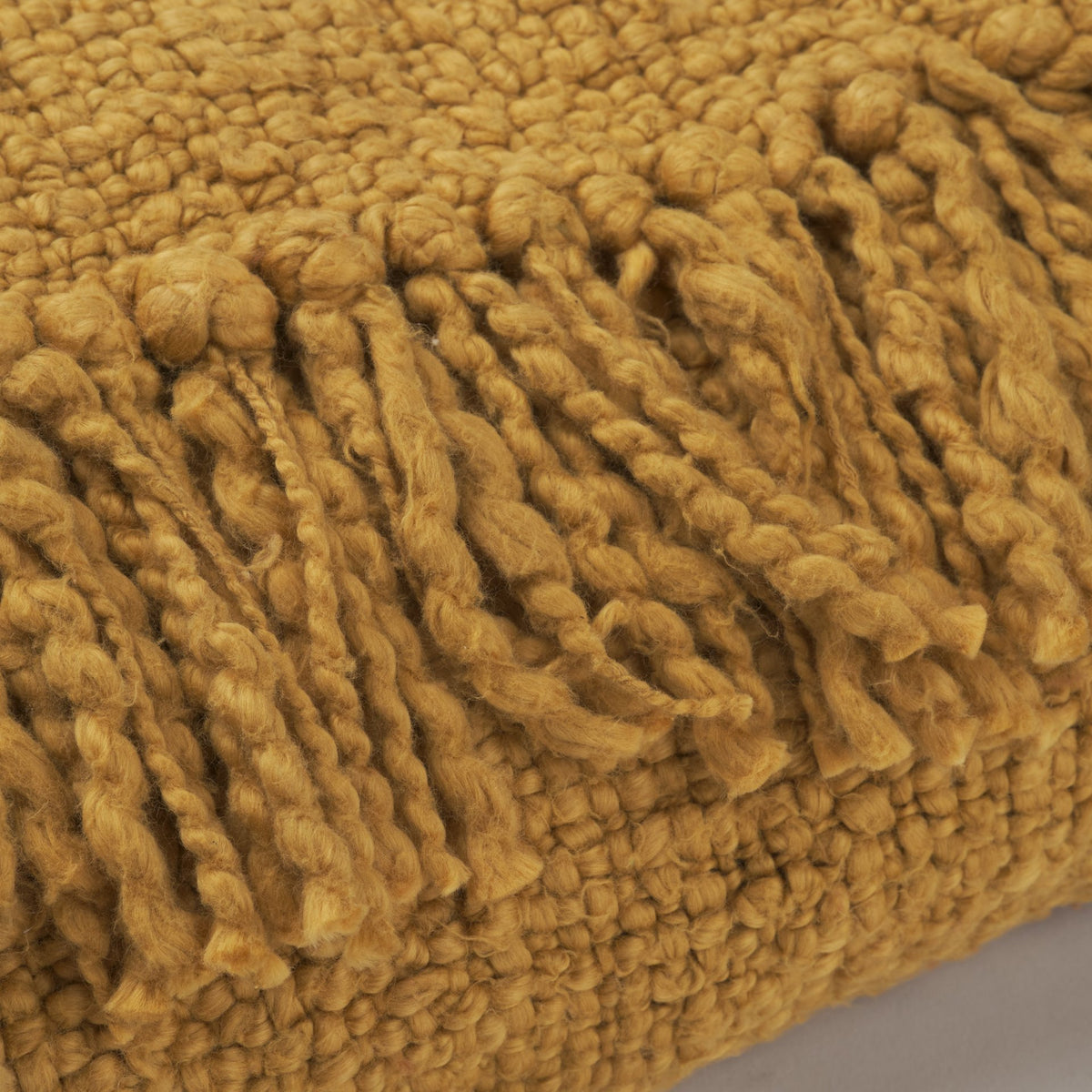 Kambal Mustard Cotton Throw Blanket-Throw Blankets-DECOROLALA