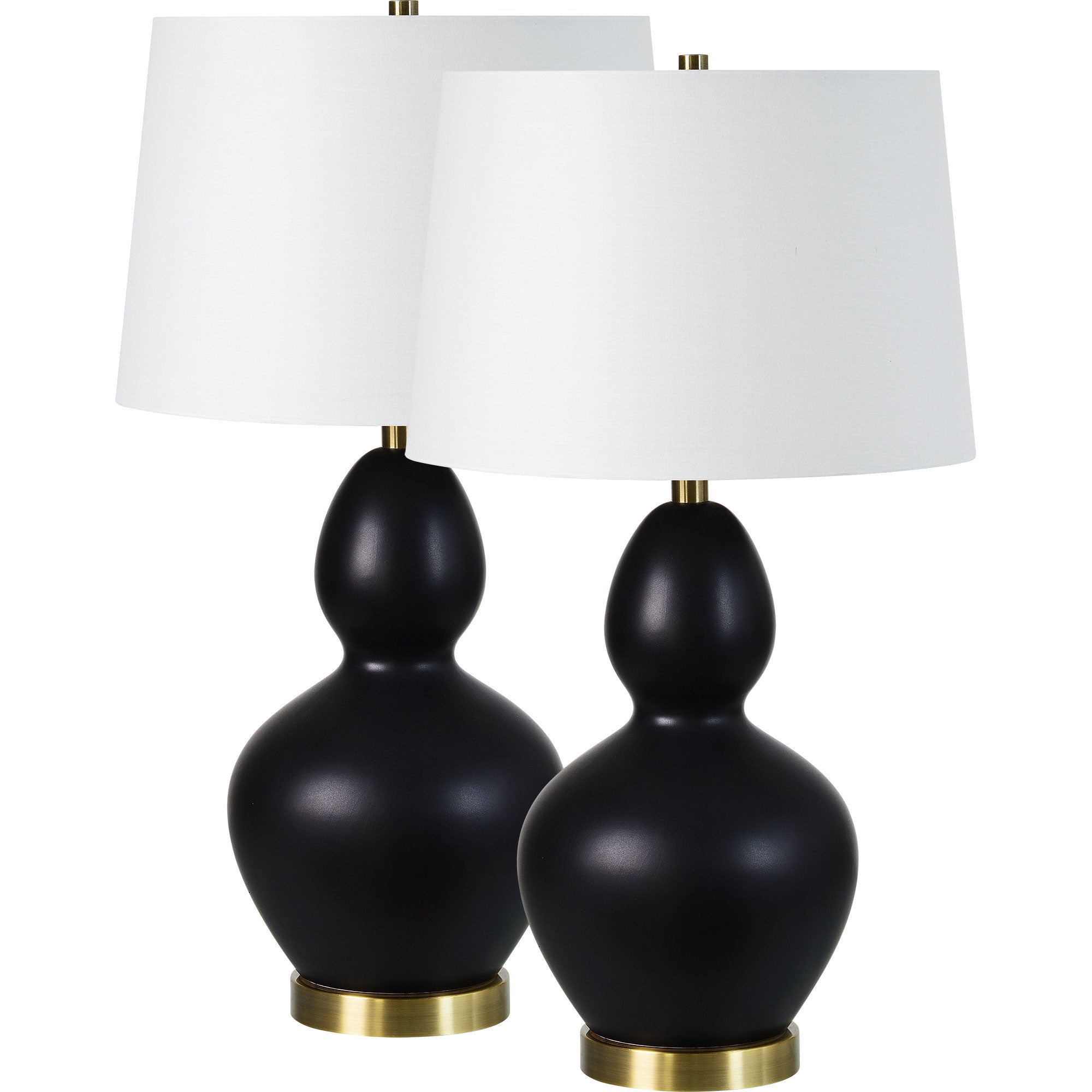 Kamilia 26.75" Table Lamp Set of 2, Matte Black-Table Lamp- Set of two-DECOROLALA