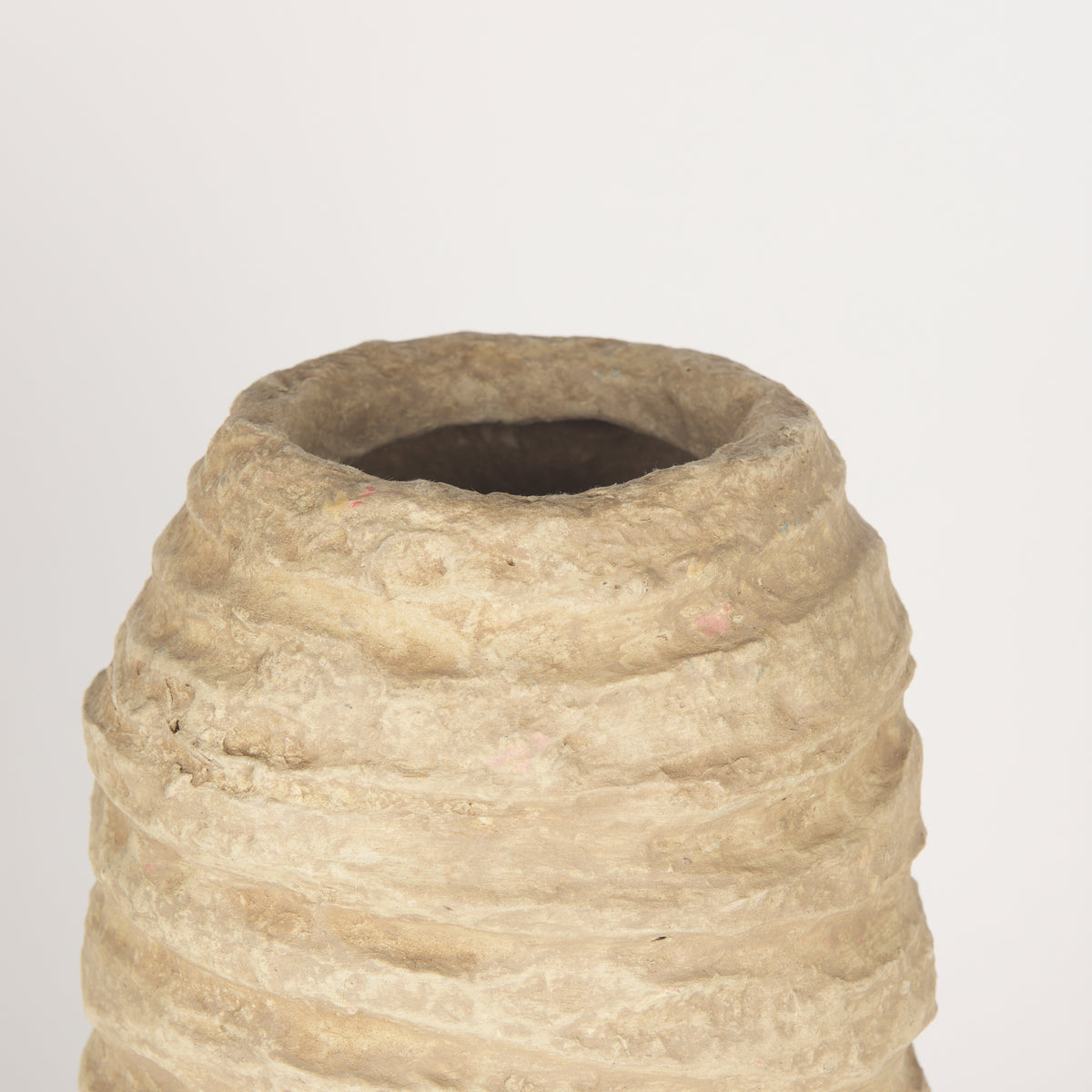 Kamli Large Beige Paper Mache Vase-Vase-DECOROLALA