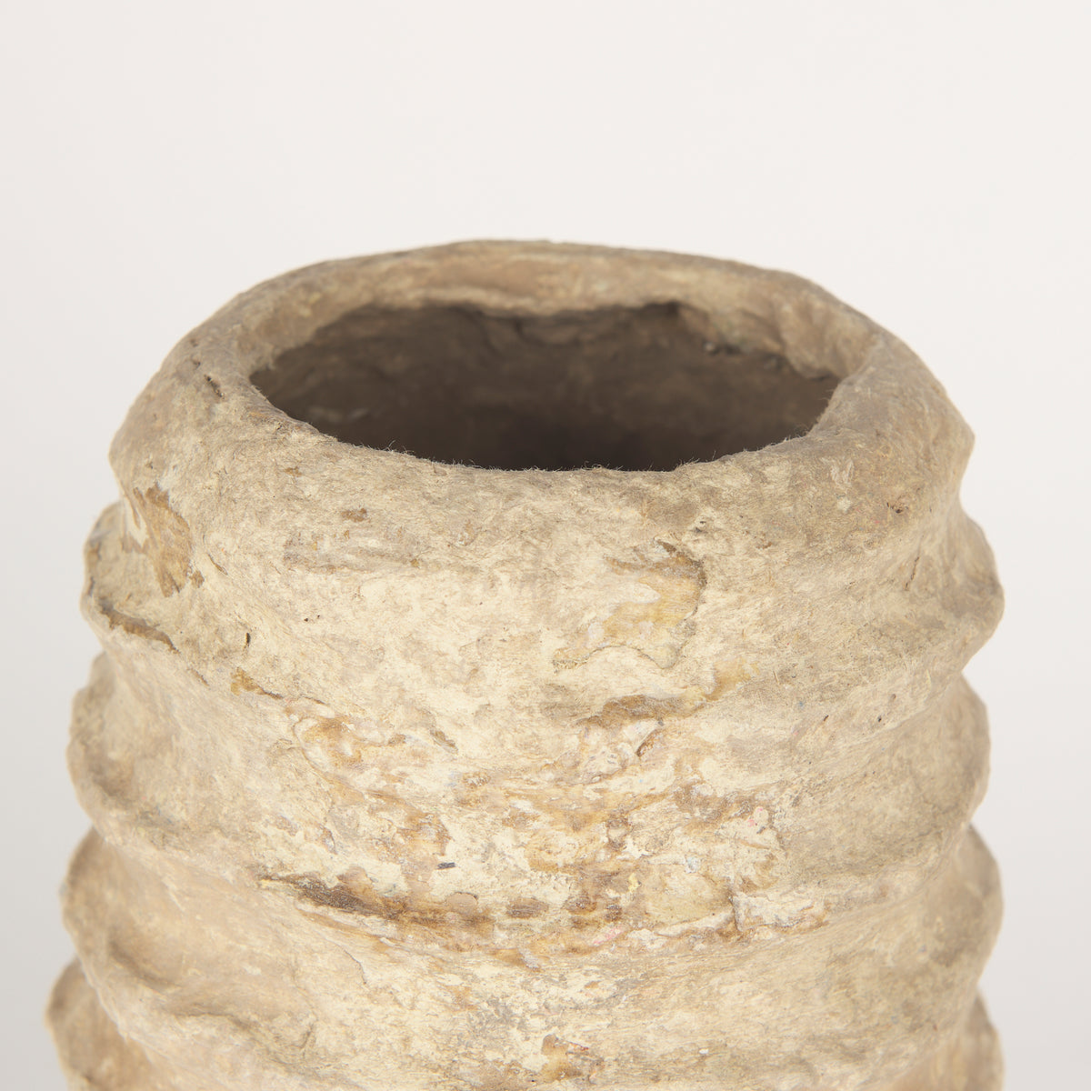 Kamli Small Beige Paper Mache Vase-Vase-DECOROLALA