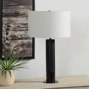 Kampen 28" Tall Matte Black Iron Table Lamp-Table Lamp-DECOROLALA