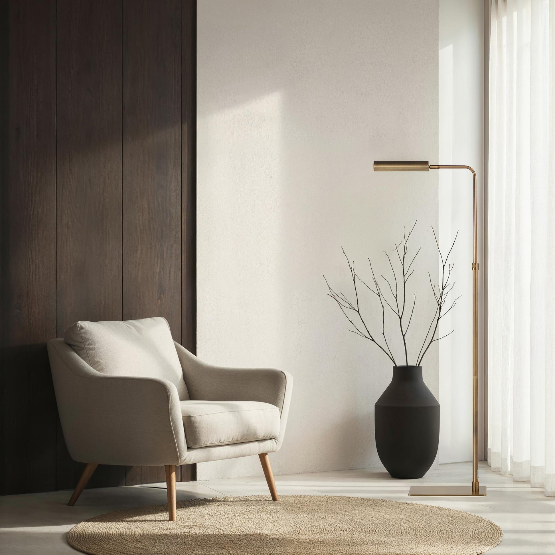 Kane 44.5" Floor Lamp, Adjustable Swivel Shade-Floor Lamp-DECOROLALA