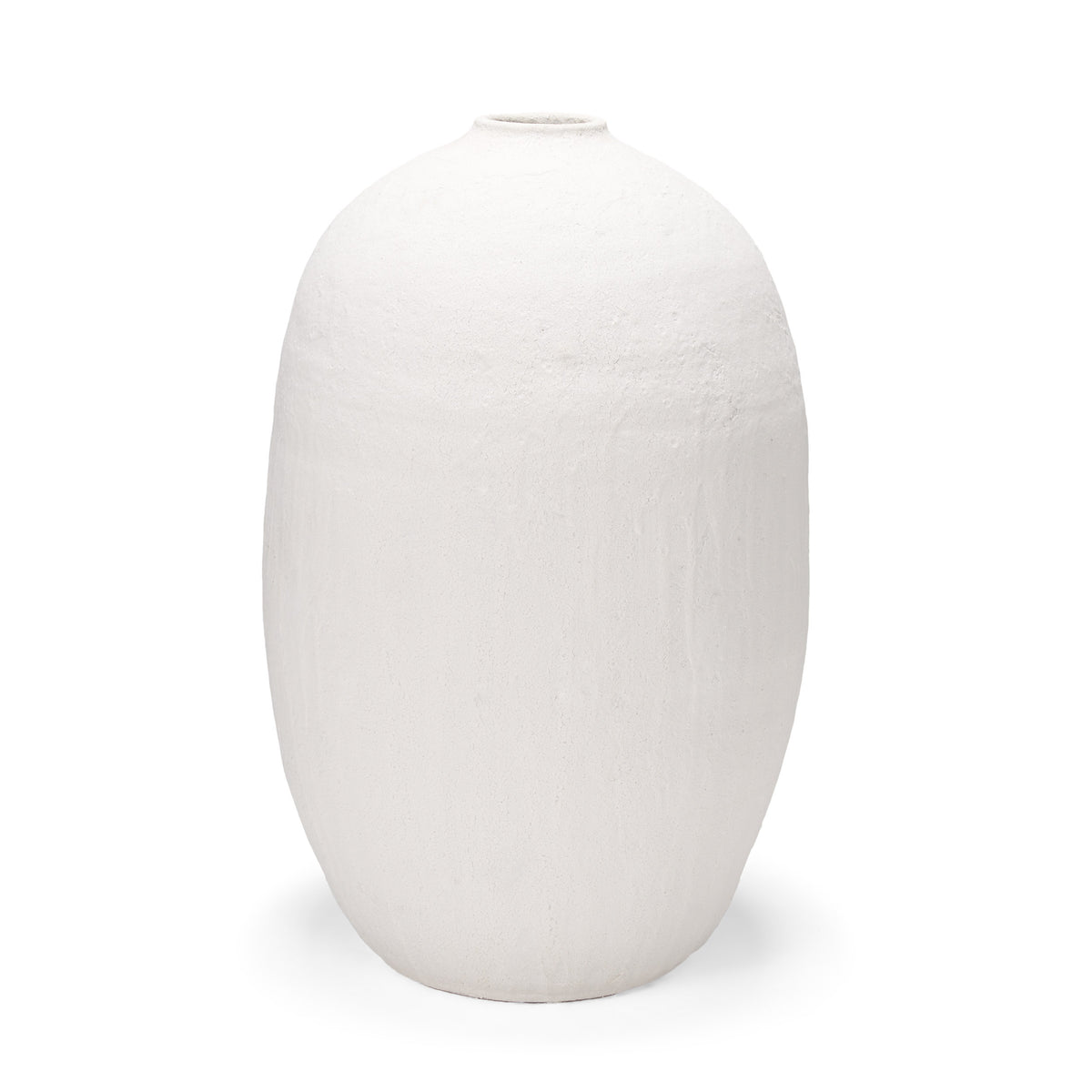 Karakum II Large White Textured Ceramic Vase-Vase-DECOROLALA