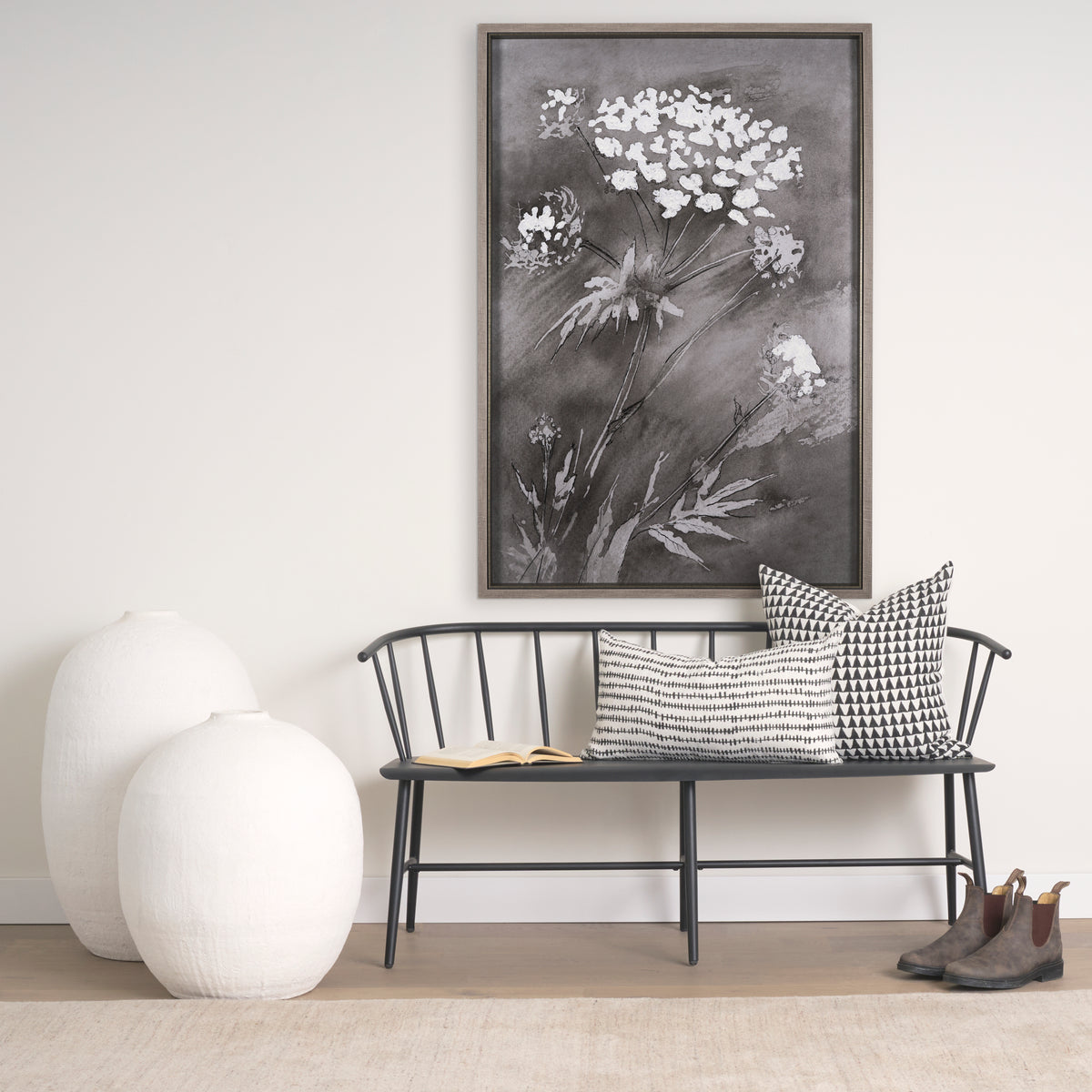 Karakum II Large White Textured Ceramic Vase-Vase-DECOROLALA