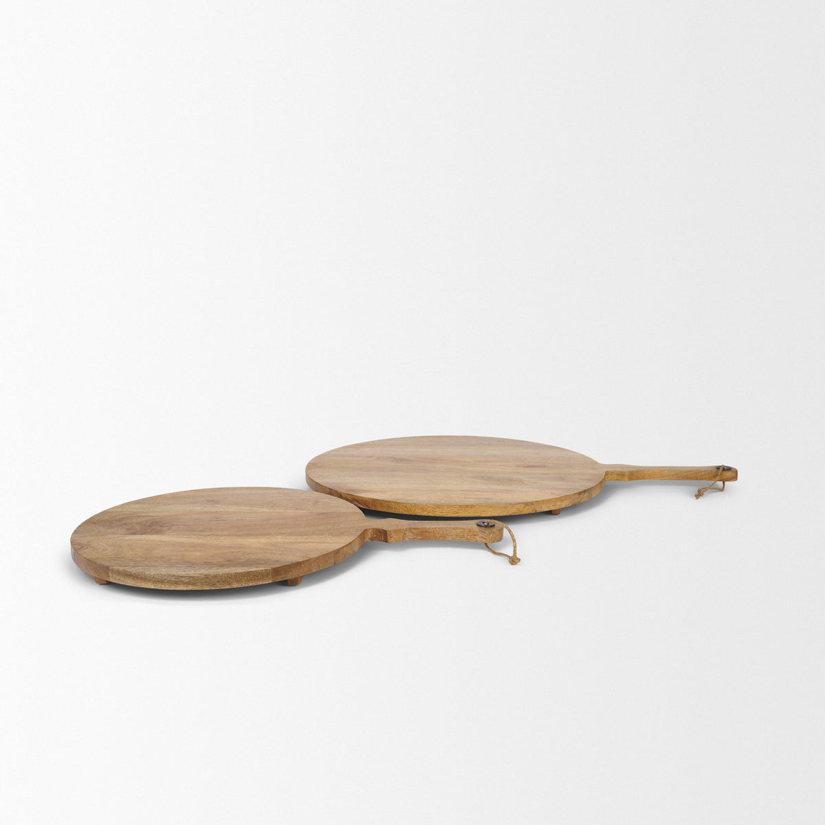Karana Natural Solid Wood Round Serving Boards-Trays-DECOROLALA